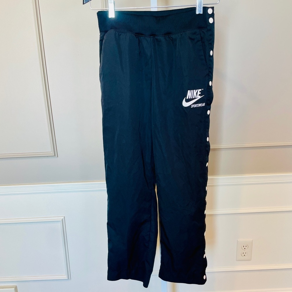 Nike Vintage Men's Y2K Small Tearaway Snap Pants Black Like New Athletic Track